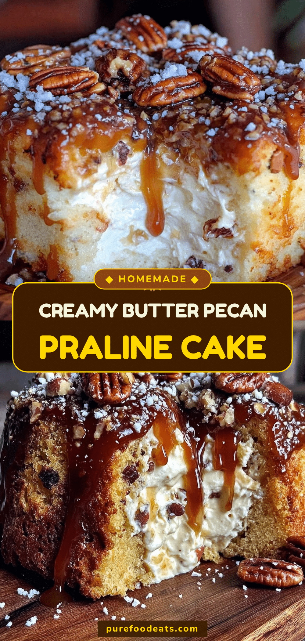 butter pecan praline poke cake recipe