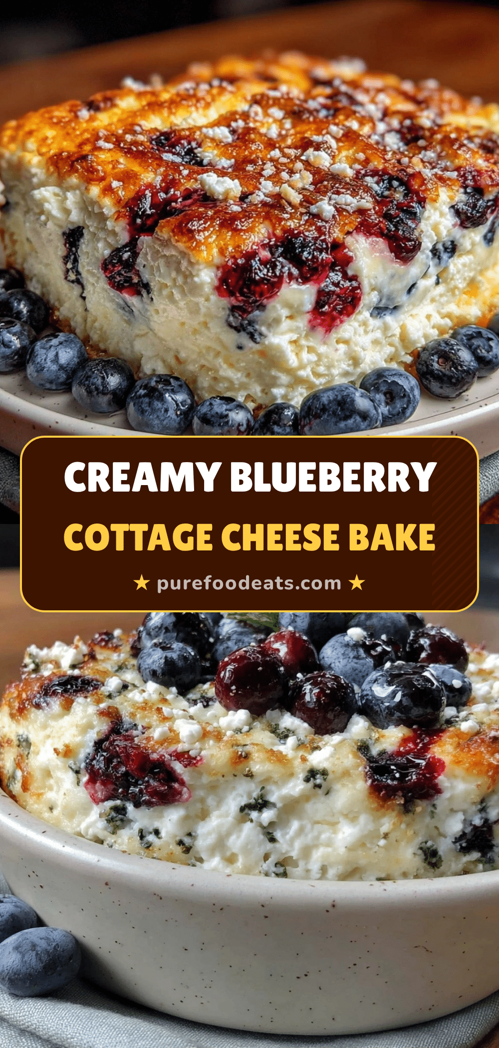 creamy blueberry cottage cheese bake recipe