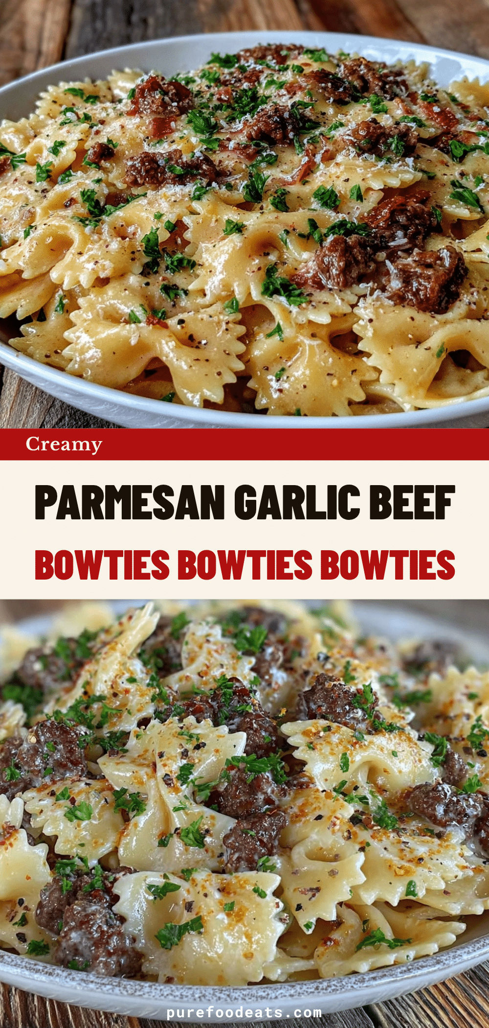 creamy parmesan beef bowtie pasta recipe