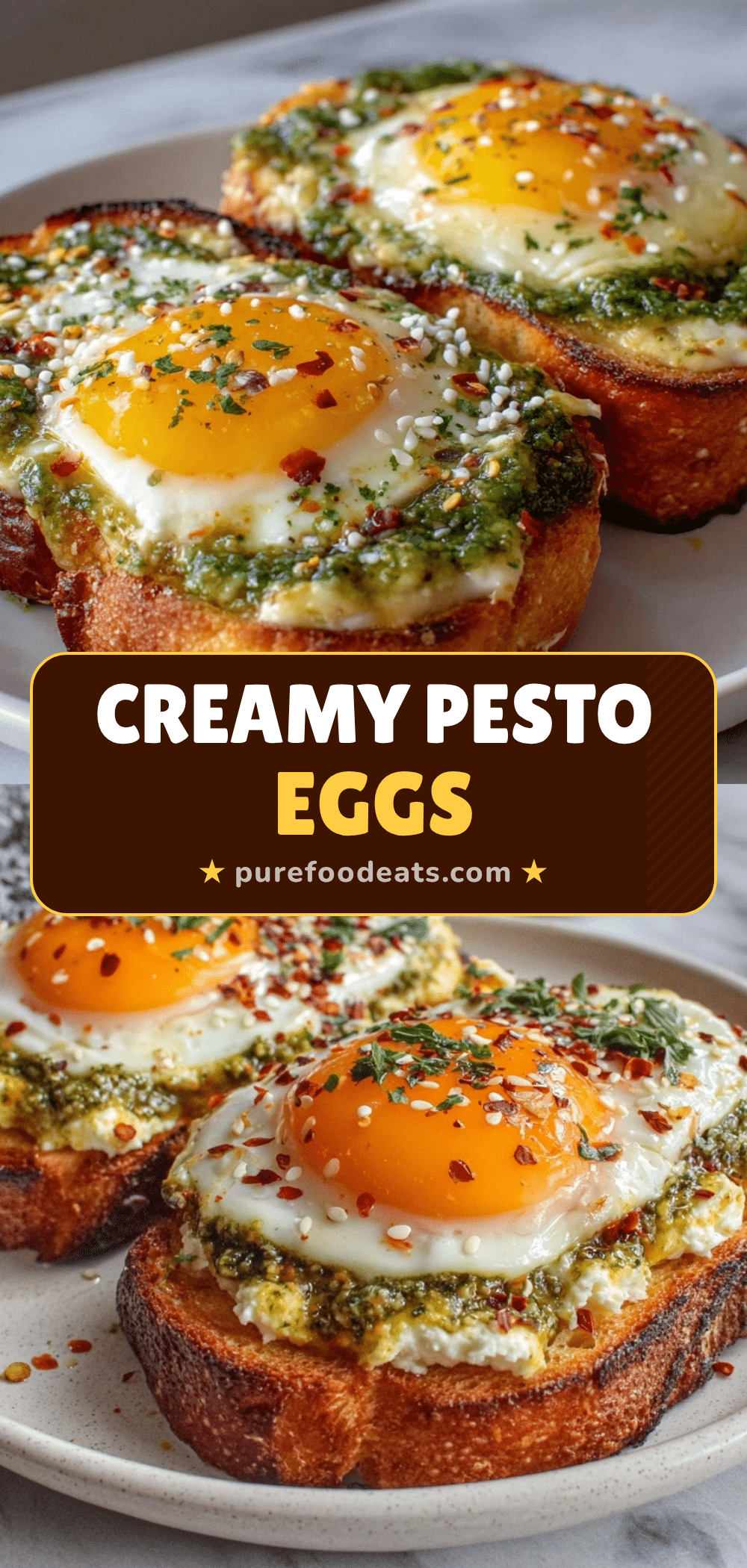 creamy pesto eggs on toast recipe