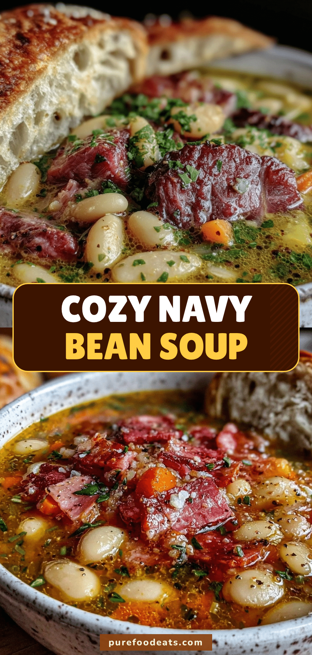 hearty navy bean soup with ham hocks recipe