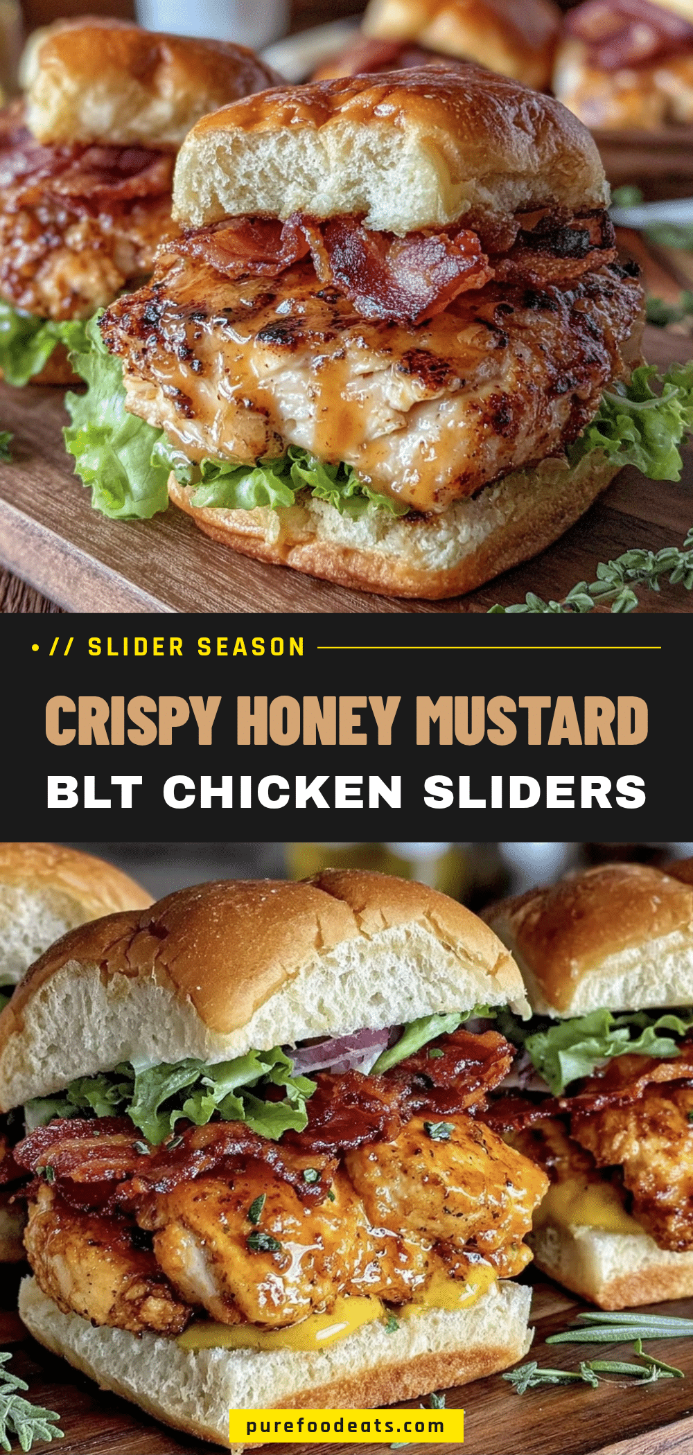 Honey Mustard BLT Chicken Sliders recipe