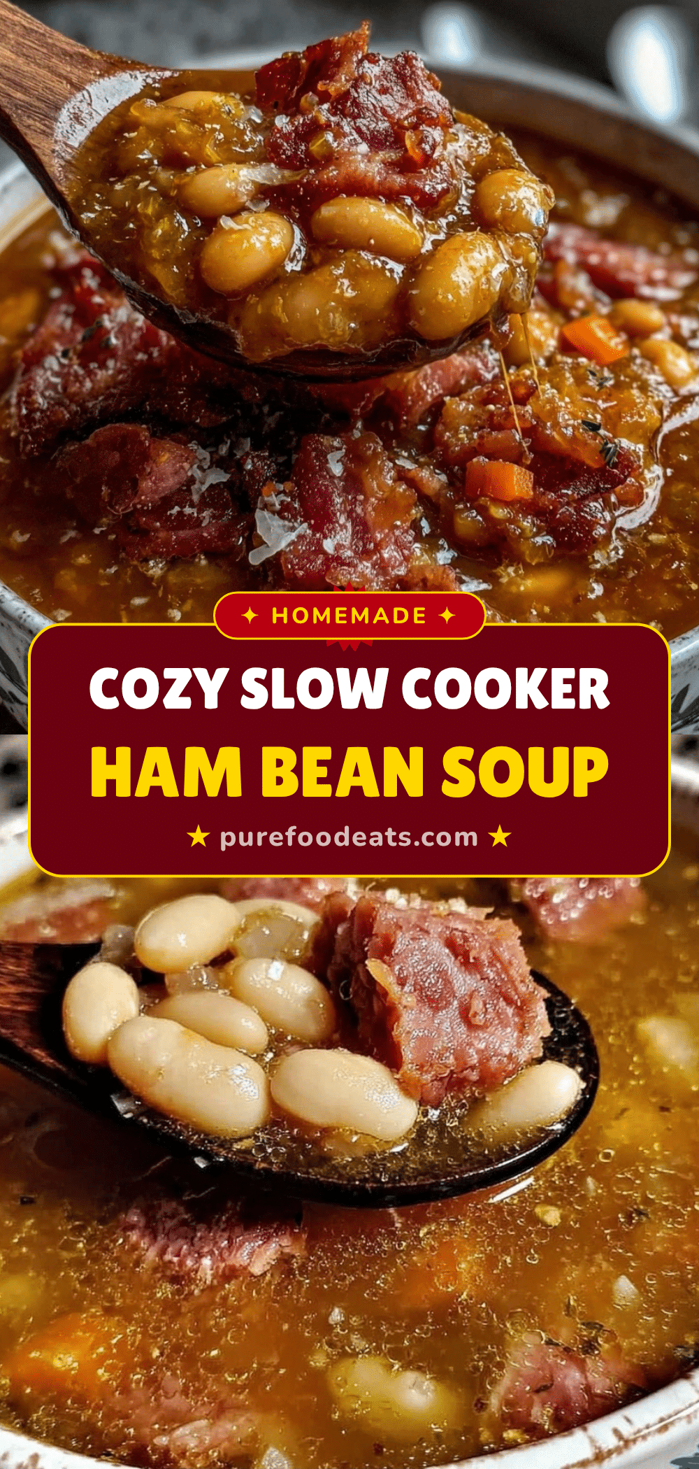 slow cooker ham and bean soup recipe