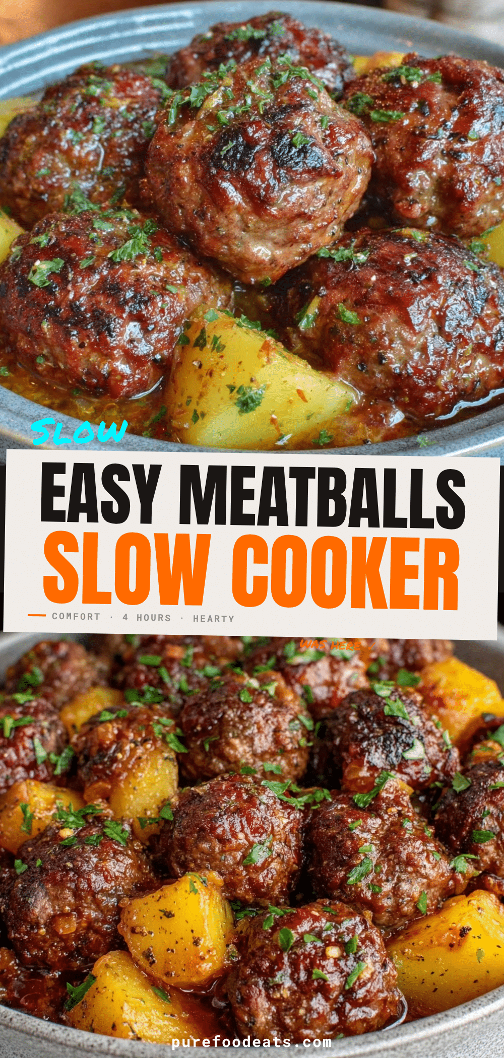 slow cooker meatballs and potatoes recipe