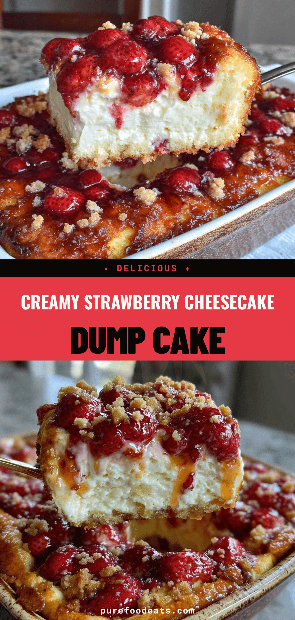 strawberry cheesecake dump cake recipe