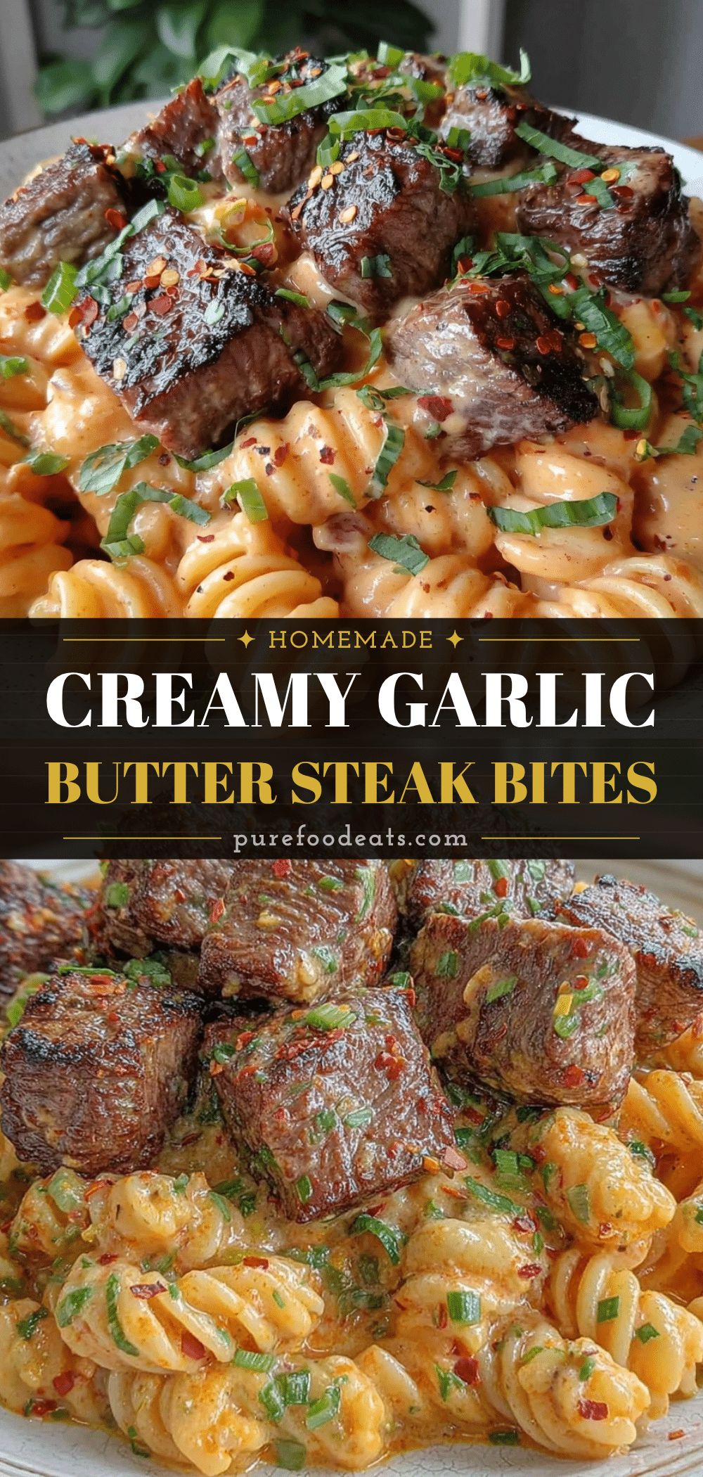 creamy garlic steak bites recipe