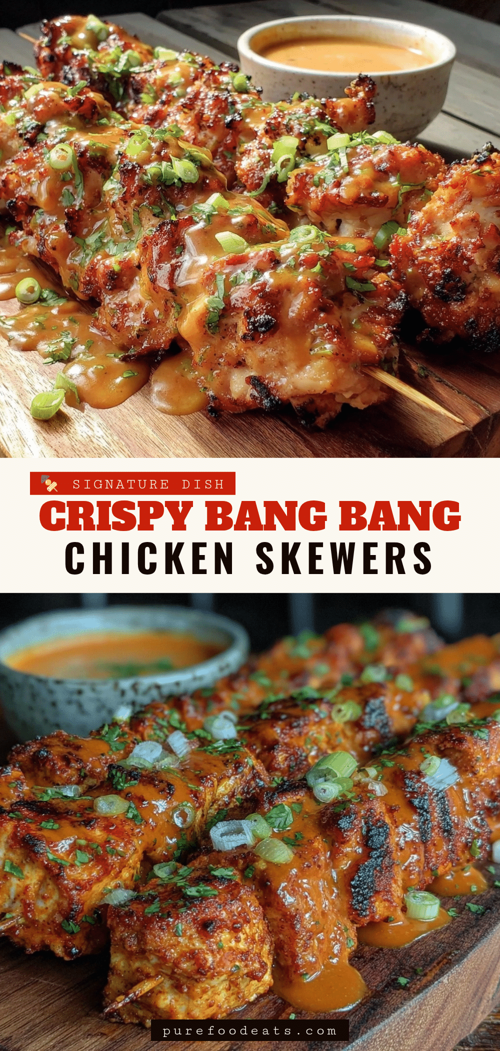 crispy bang bang chicken skewers recipe
