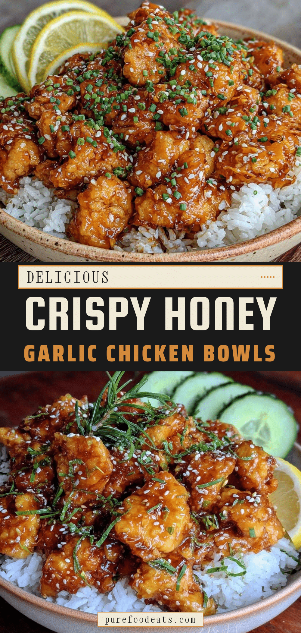 Crispy Honey Garlic Chicken Bowl recipe