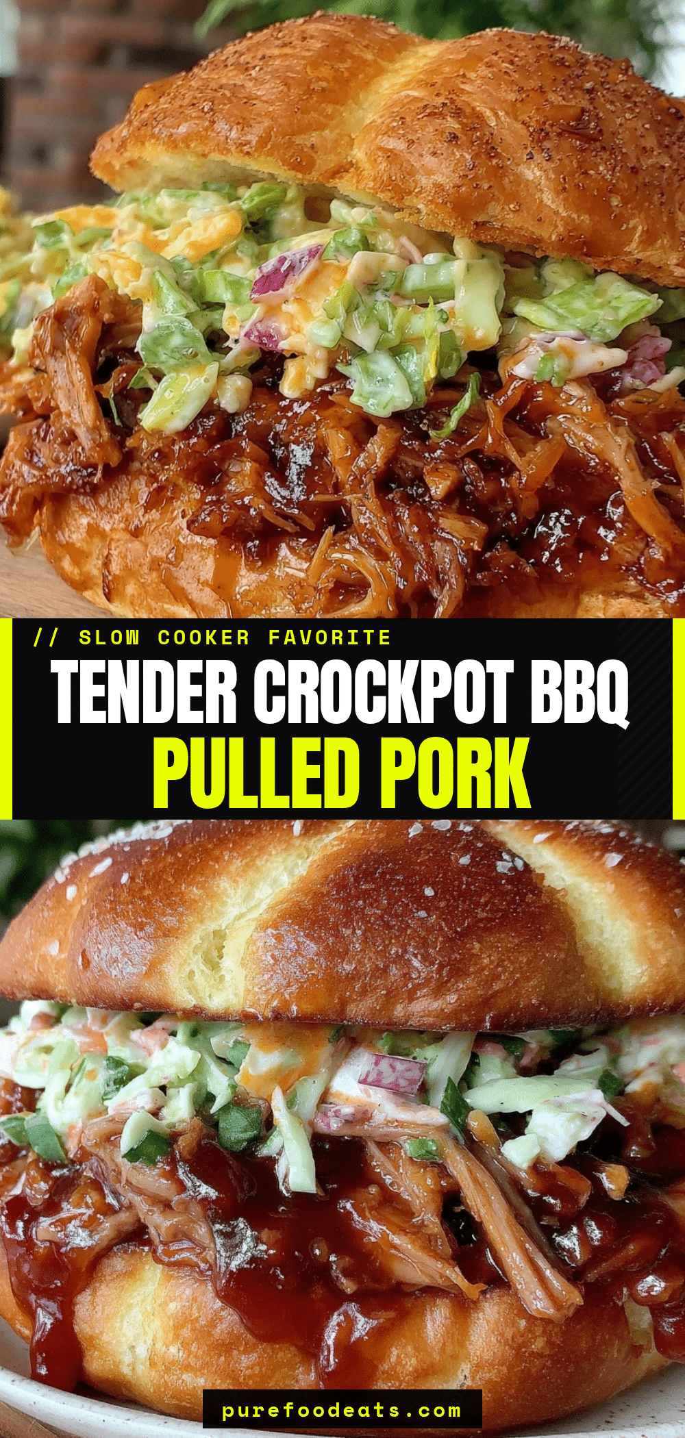 crockpot BBQ pulled pork sandwiches recipe