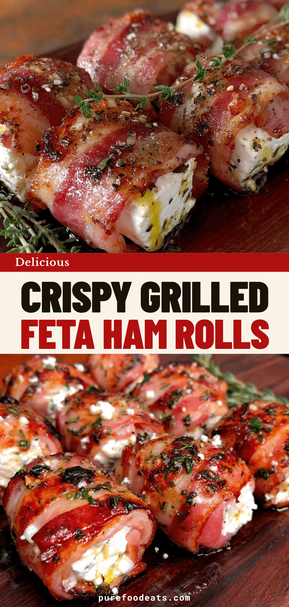 grilled feta ham rolls recipe