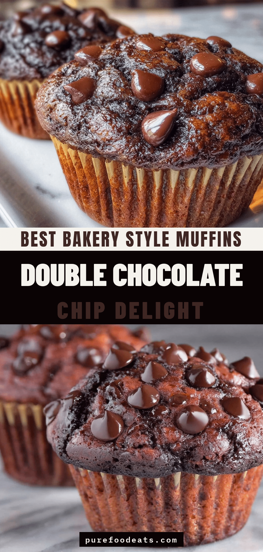healthy double chocolate chip muffins recipe