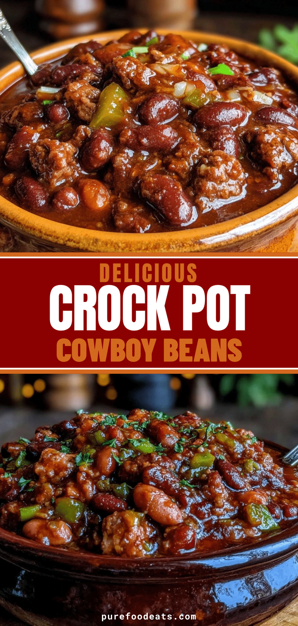 Hearty Crockpot Cowboy Beans With Sausage recipe