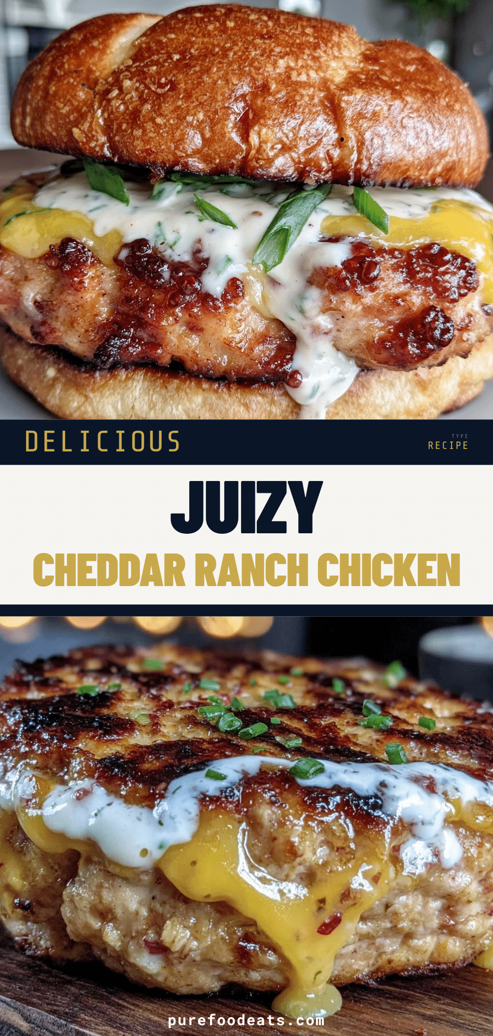juicy cheddar ranch chicken burgers recipe