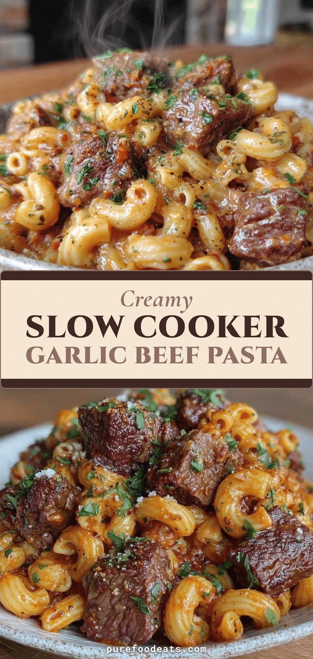 slow cooker garlic beef pasta recipe