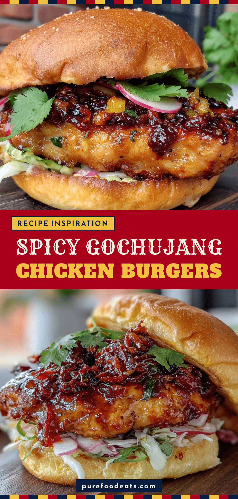 spicy gochujang chicken burger with kimchi recipe