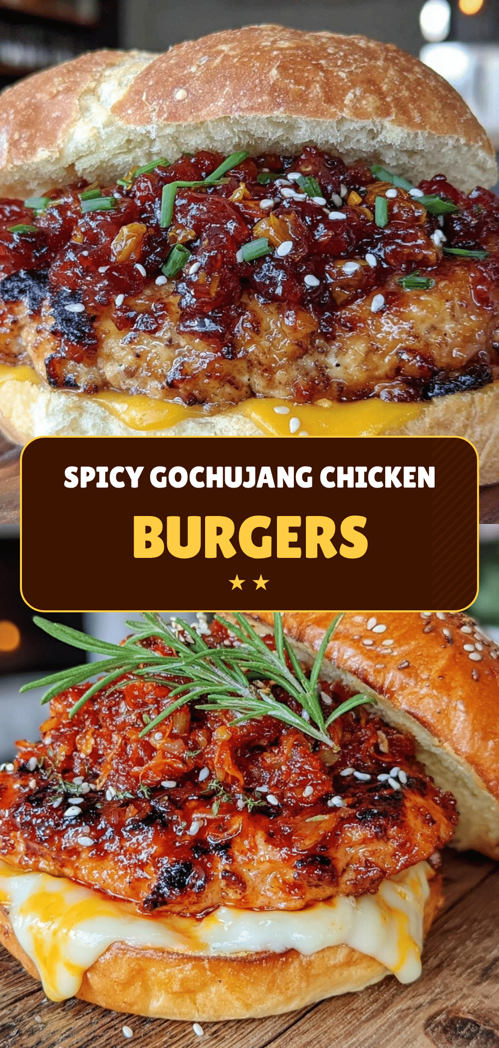 Spicy Gochujang Chicken Burgers With Kimchi recipe