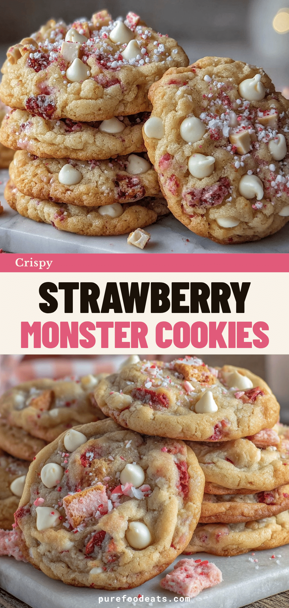 strawberry cake mix monster cookies recipe