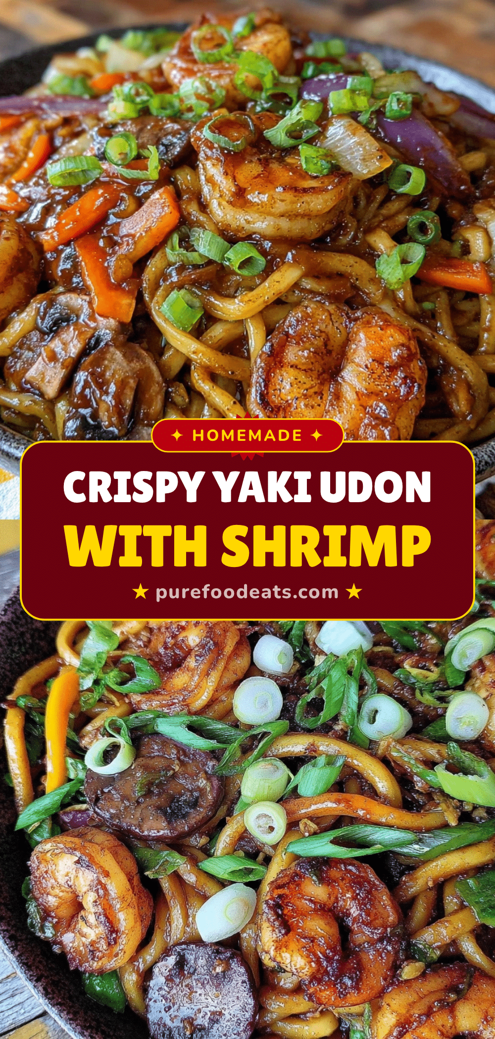 crispy yaki udon with shrimp recipe