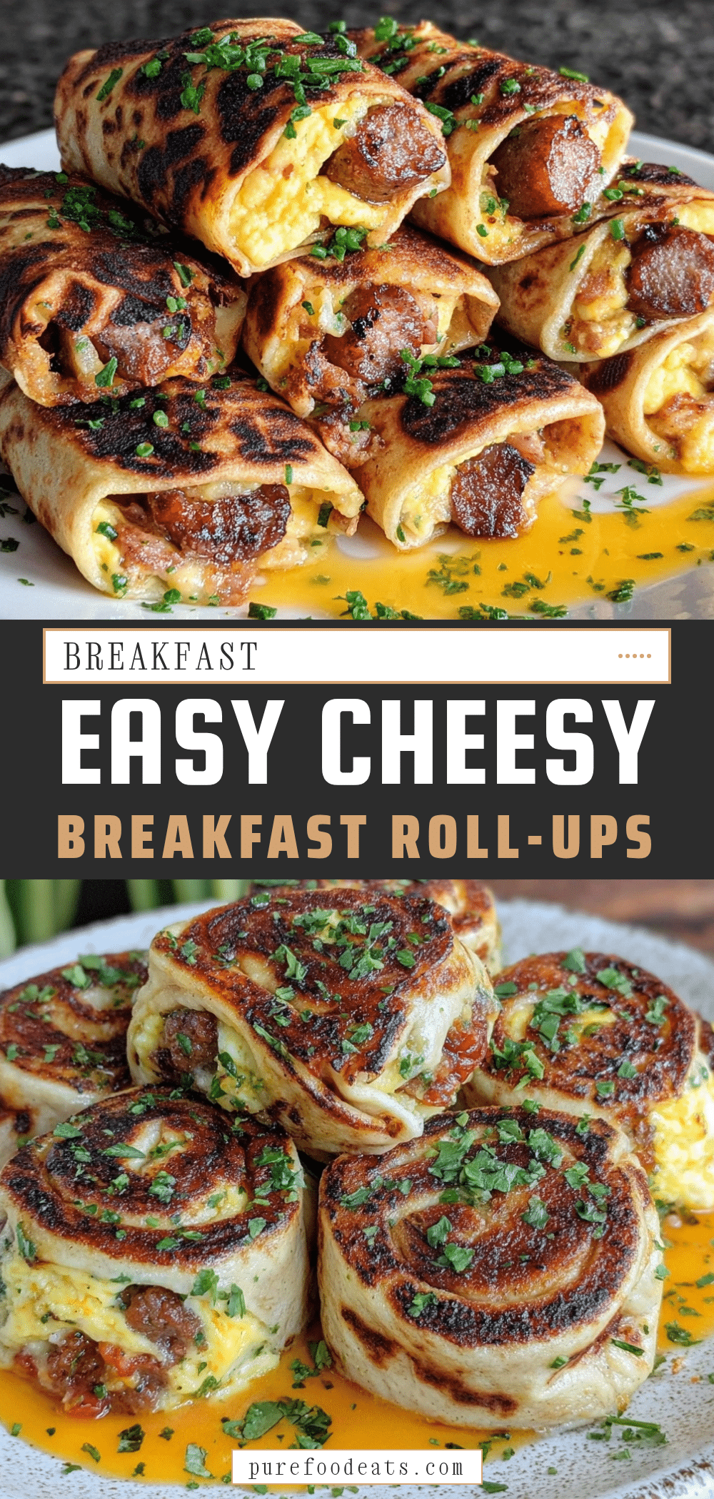 easy cheesy breakfast roll-ups recipe