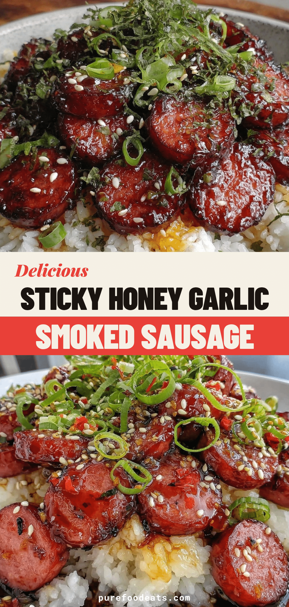 one-pot honey garlic sausage rice recipe