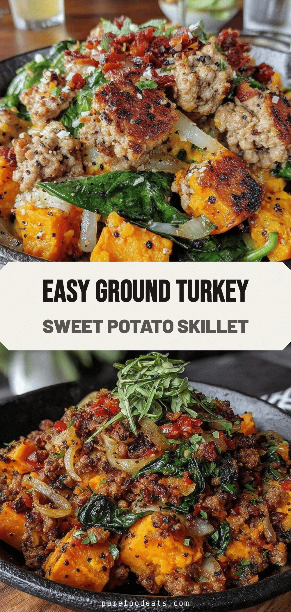 One-Skillet Ground Turkey Sweet Potato Skillet recipe